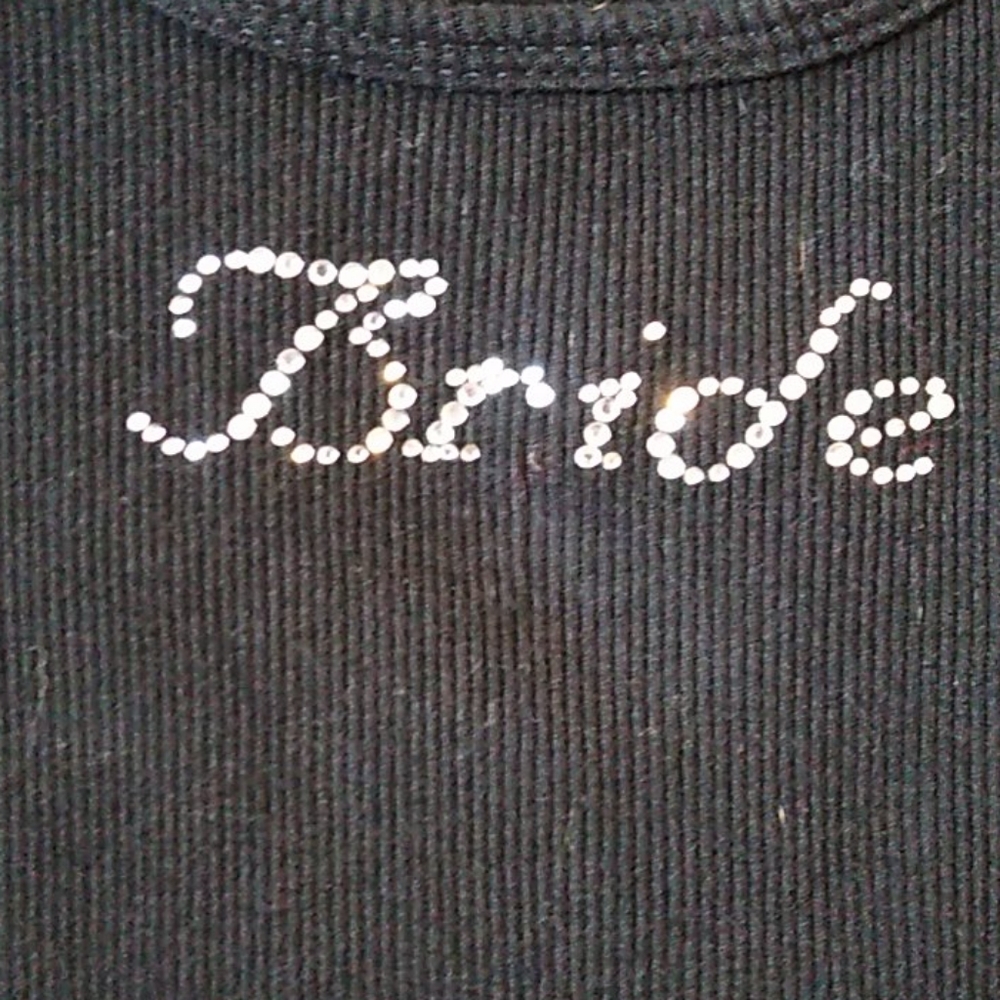 'Bride' Ribbed Tank Top. Size L - Picture 2 of 5